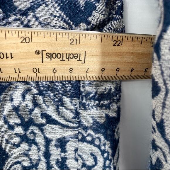 Coldwater Creek Blazer Open front Blue Jacquard 3/4 Sleeve Tapestry 12 - Picture 6 of 6